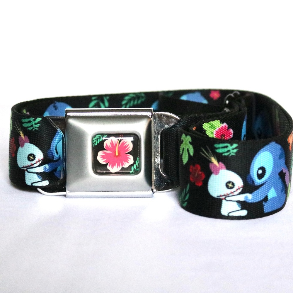 Lilo & Stitch Disney x Buckle Down Nylon Belt Floral Hibiscus Tropical